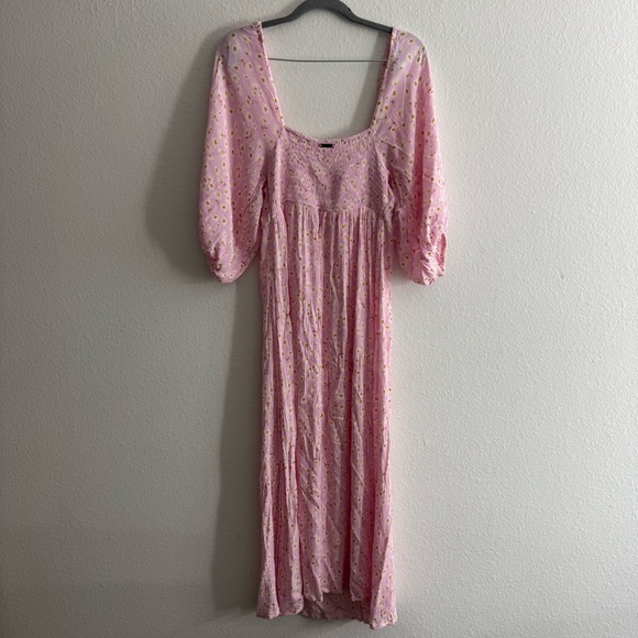 Billabong Women’s Swept Away Pink Long Sleeve Midi Dress Size Large - Picture 6 of 6